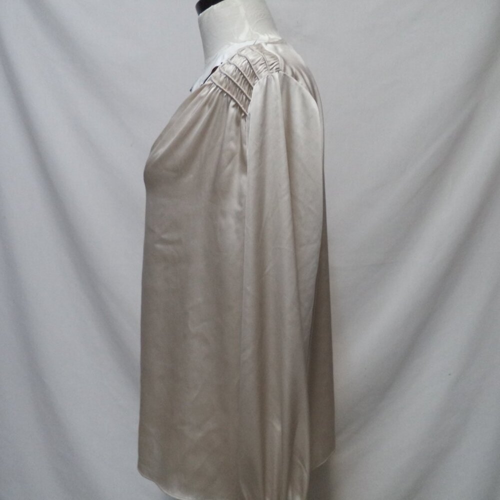 White House Black Market WHBM Satin cream top blouse NEW NWT Size Sz X-Large XL - Picture 5 of 14